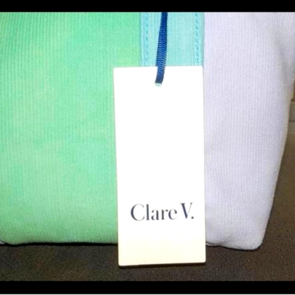 Clare V. Corduroy Bag Lottie Patchwork Pinwhale Tote Handbag Purse Made in USA - Picture 6 of 7